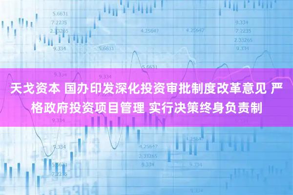 天戈资本 国办印发深化投资审批制度改革意见 严格政府投资项目管理 实行决策终身负责制