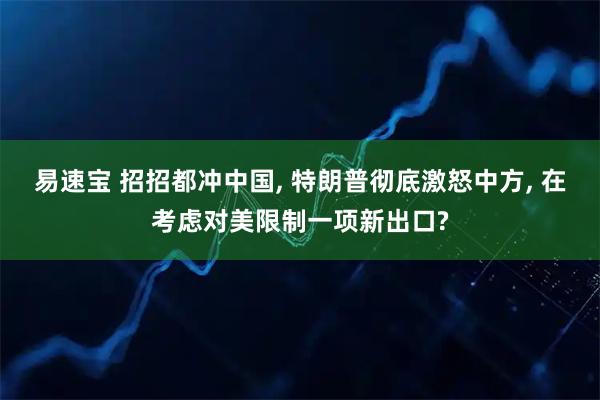 易速宝 招招都冲中国, 特朗普彻底激怒中方, 在考虑对美限制一项新出口?